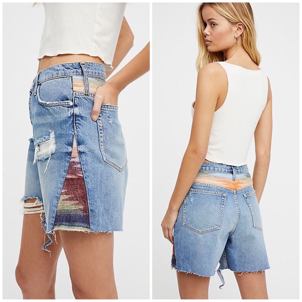 Free People High Rise Distressed shorts sz 27